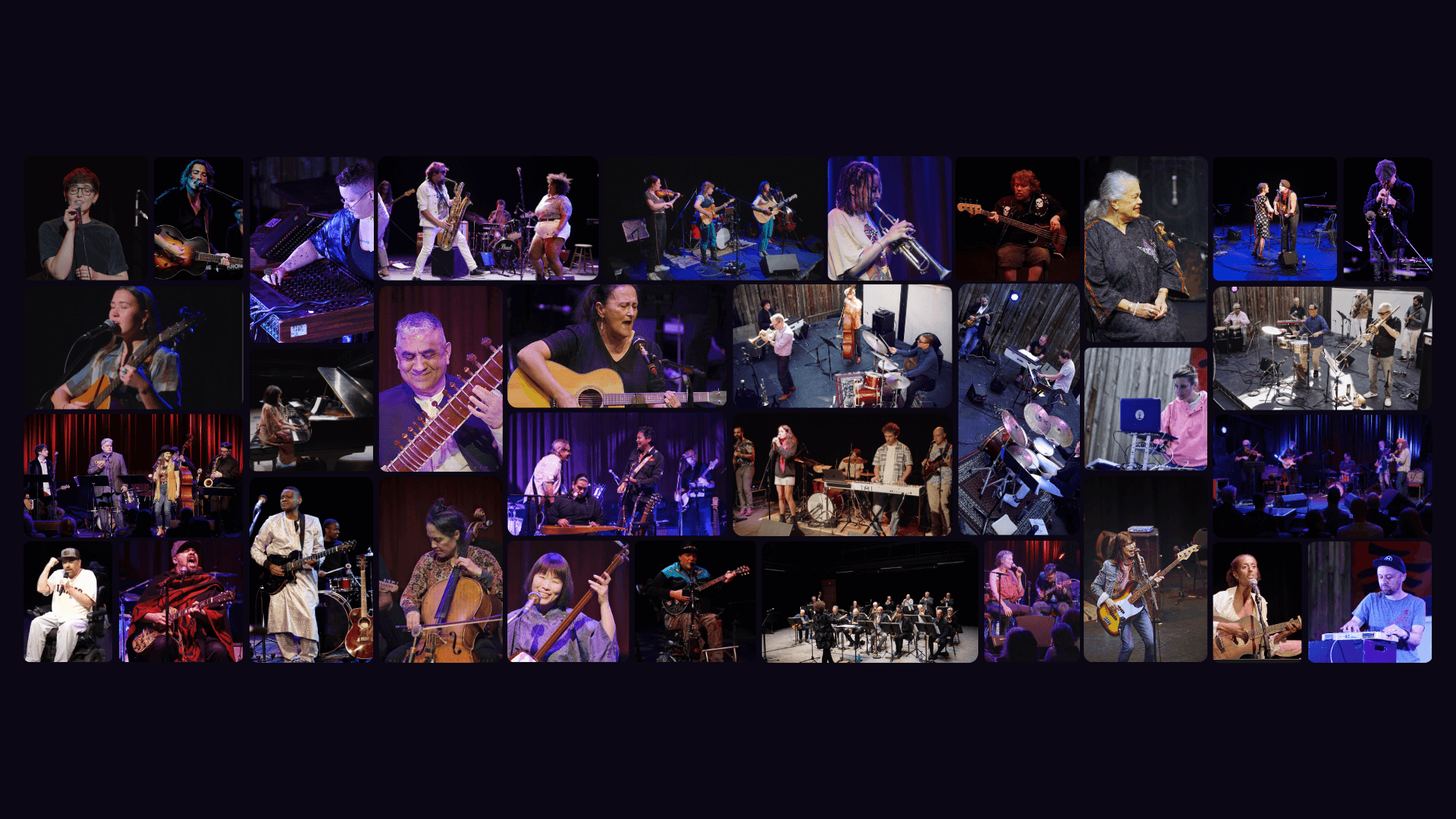 Collage of musicians presented by VIM